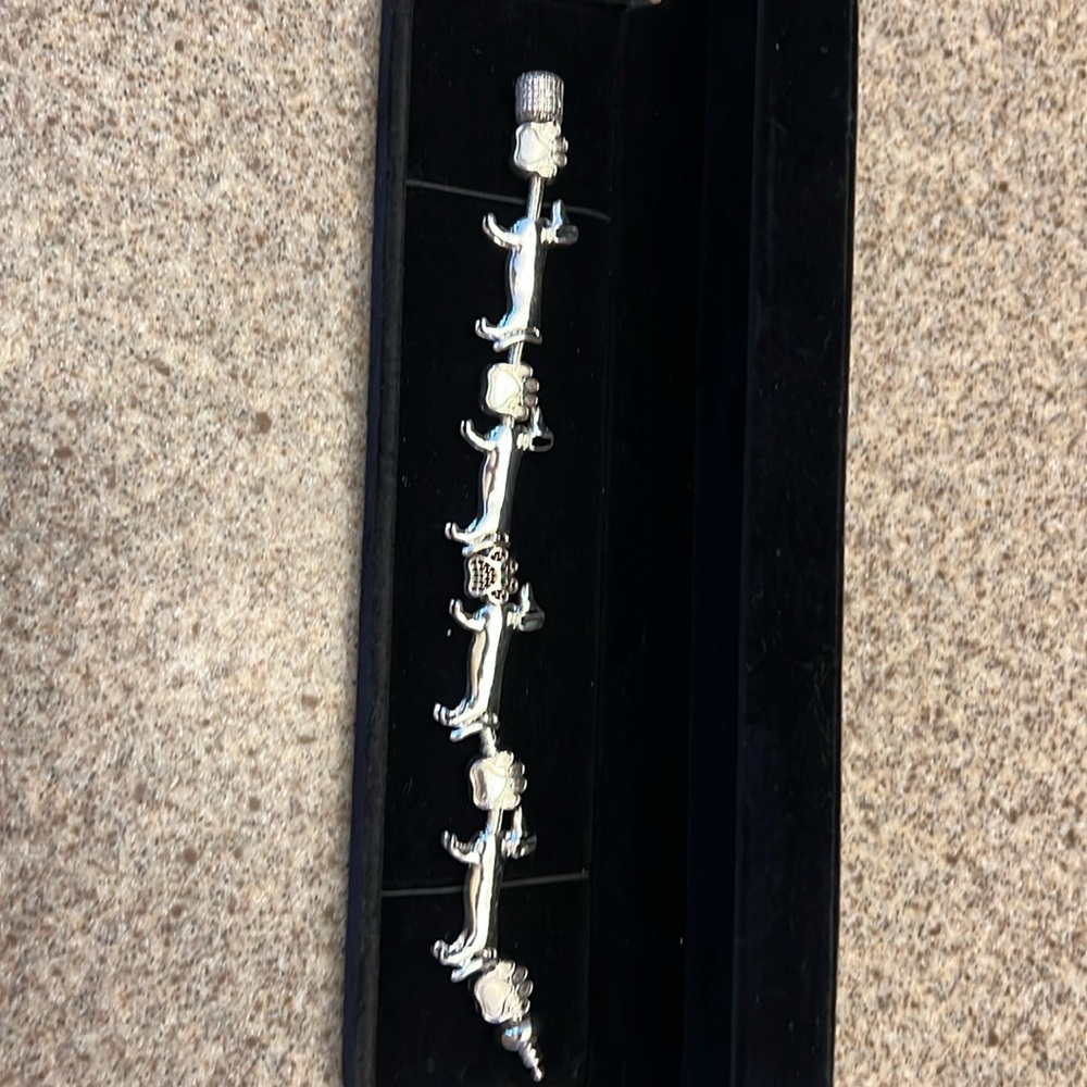 Silver wiener, dog bracelet or women’s